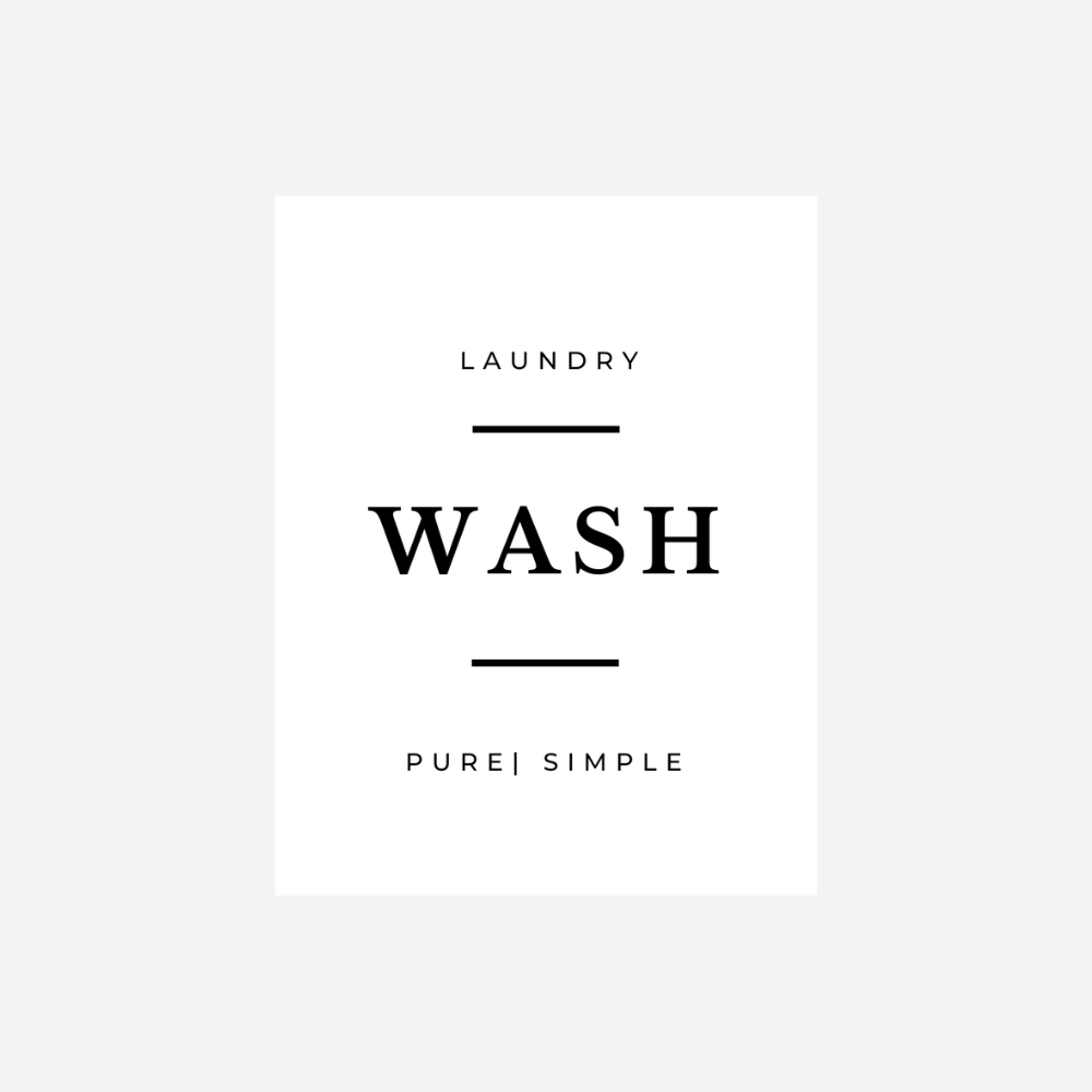Laundry 'Wash' Label