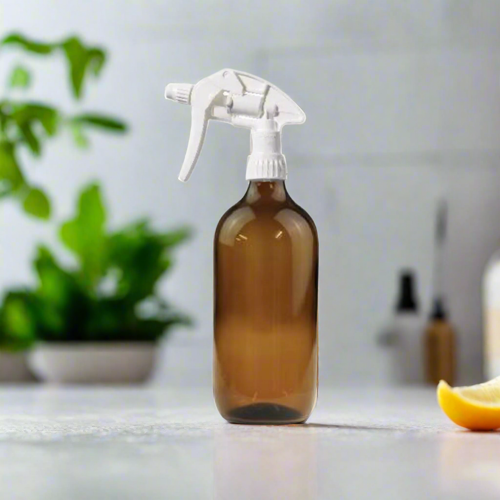 500ml amber spray bottle with industrial trigger