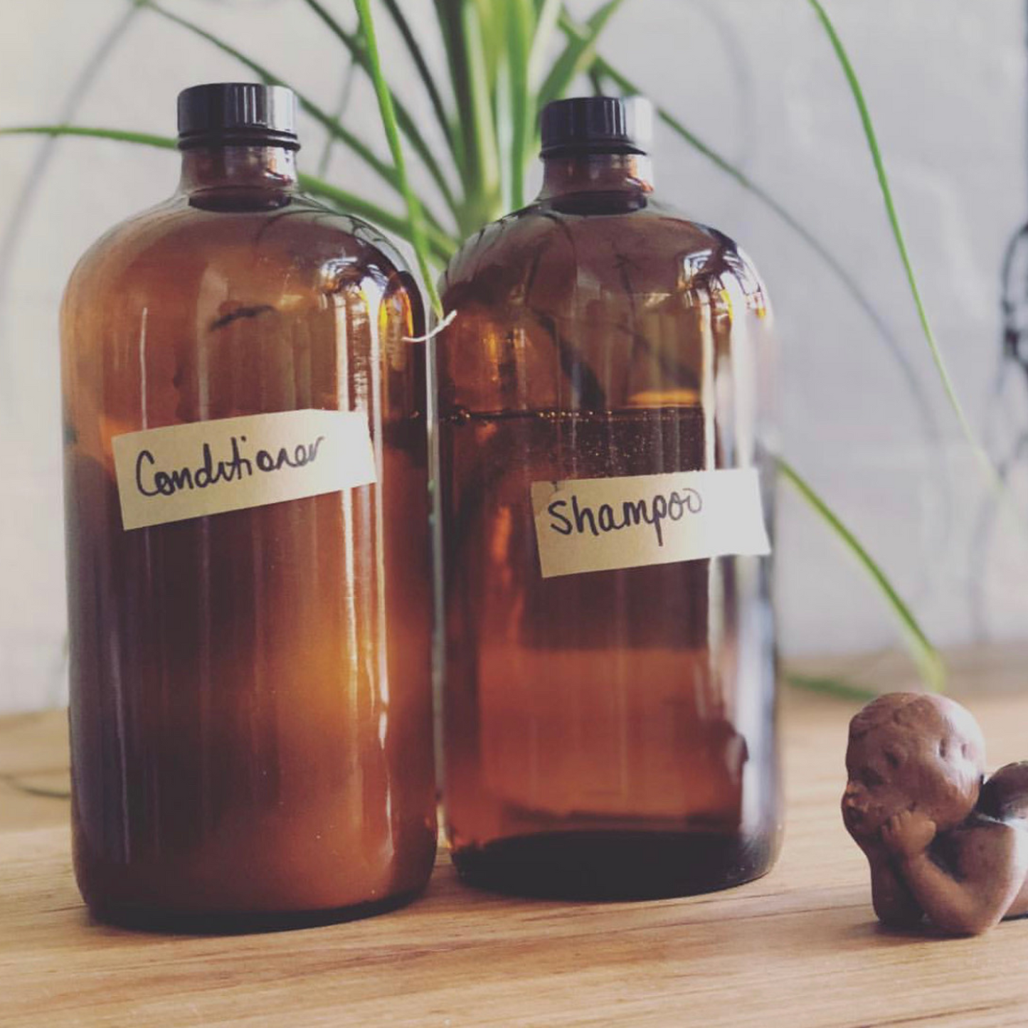 1 Litre Soap/Lotion Pump Bottle - Amber Glass