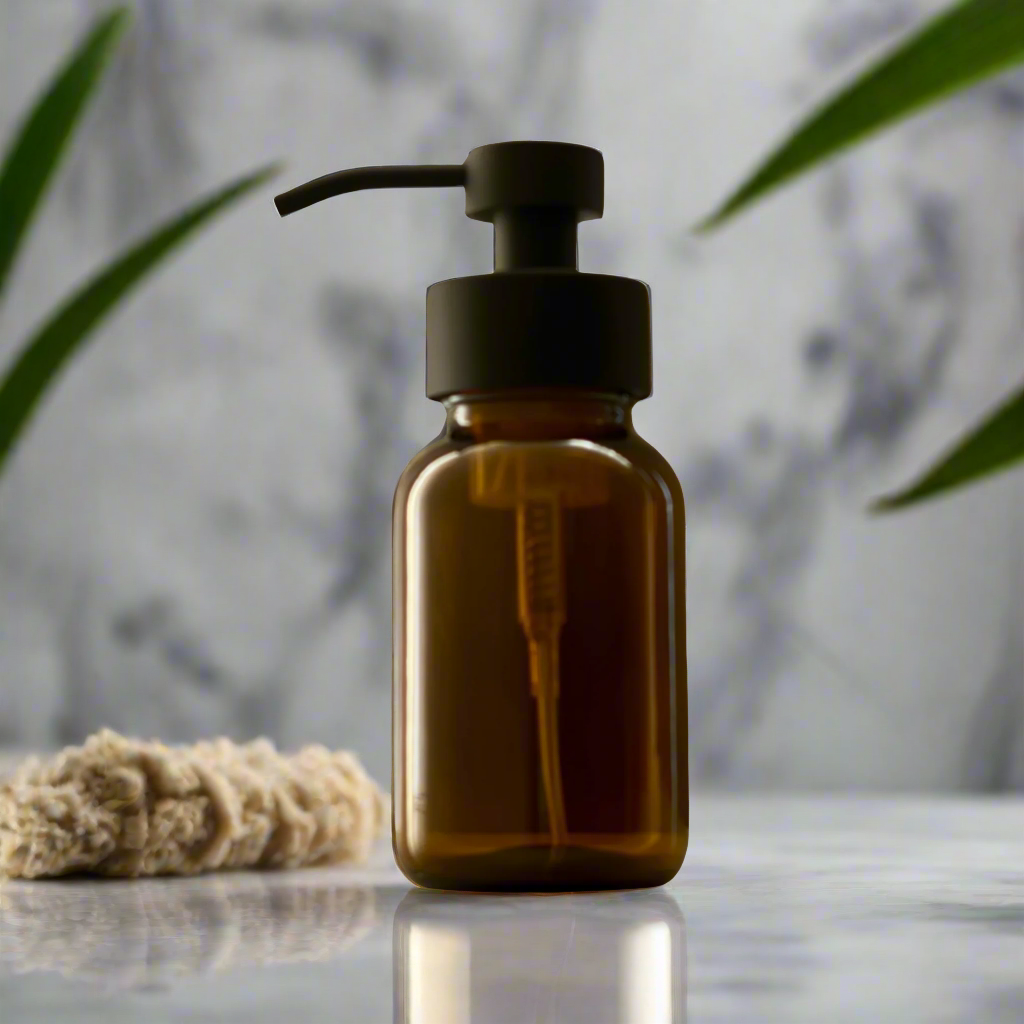 250ml Foaming Soap Pump Bottle - Amber Glass