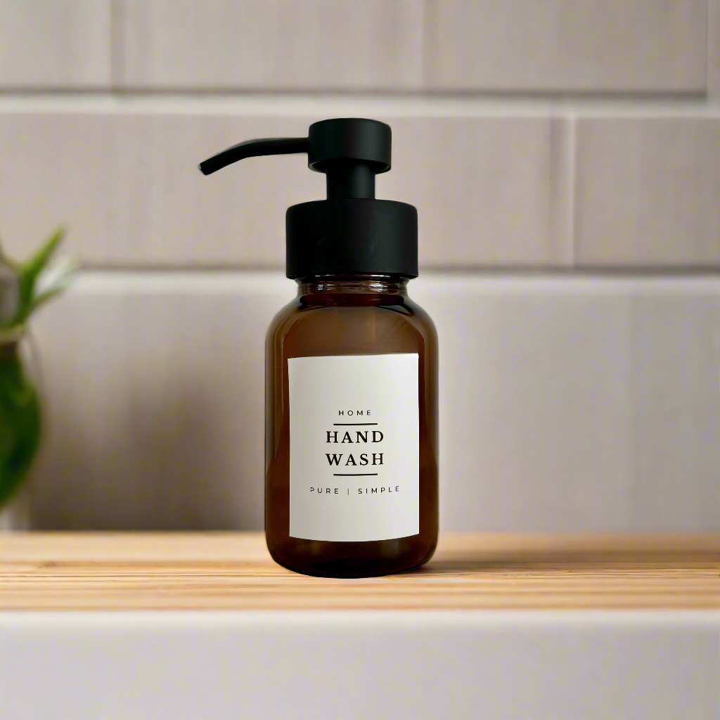 250ml Foaming Soap Pump Bottle - Amber Glass