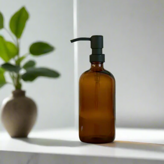 500ml Pump Bottle - Amber Glass