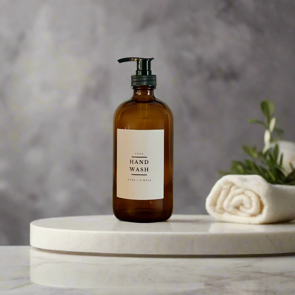 500ml Pump Bottle - Amber Glass