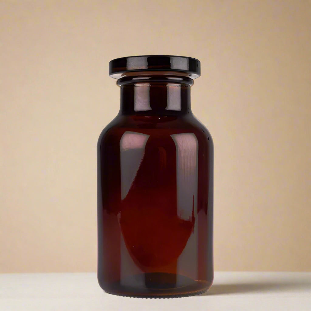 Apothecary Jars 500ml - Decorated Amber Glass