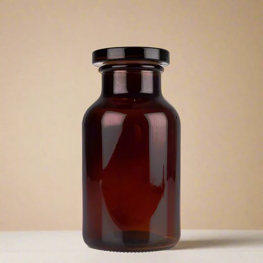 Apothecary Jars 500ml - Decorated Amber Glass