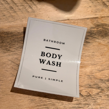 Pump Bottle Labels