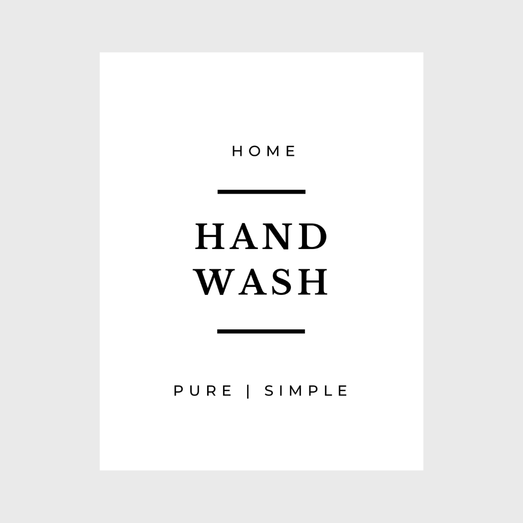 'Hand wash' Label