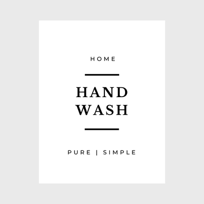 'Hand wash' Label