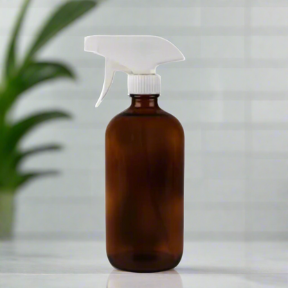 amber glass spray bottle set for natural cleaning products