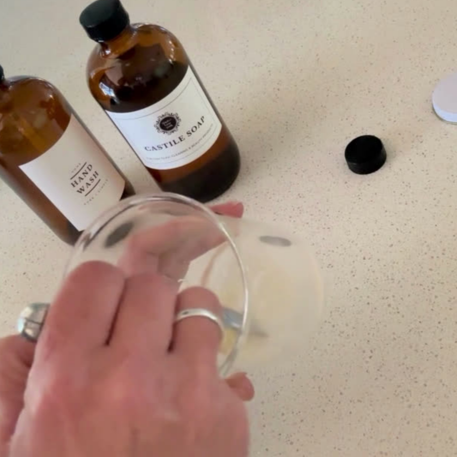 using xanthan gum and glycerine in a beaker to make a thickening gel for water based products