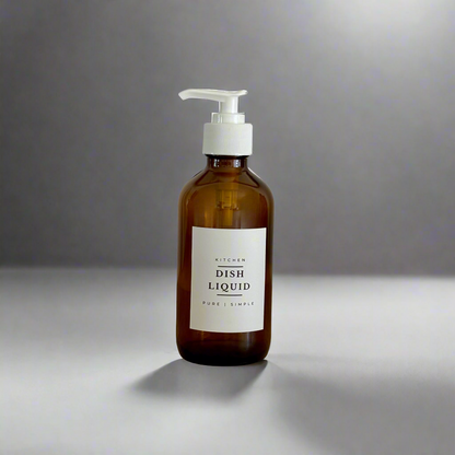 250ml Amber Glass Pump Bottle with White Plastic Pump