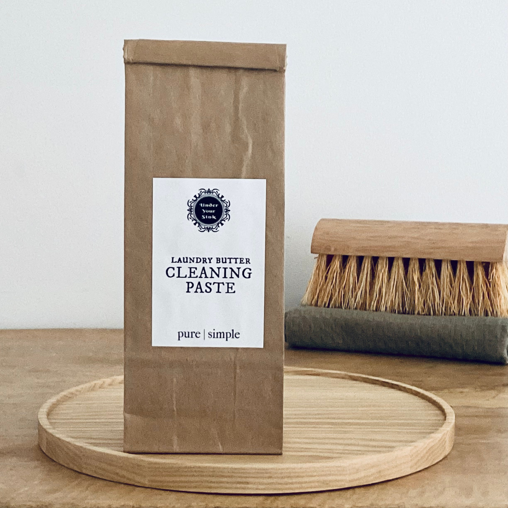 Handmade Cleaning Paste Mix for sale in stylish eco paper bag for natural zero waste cleaning. This is to make a cleaning paste like gumption